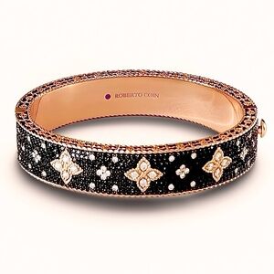 Roberto Coin Venetian Princess Wide Bangle-18K Rose Gold and Diamond Bracelet